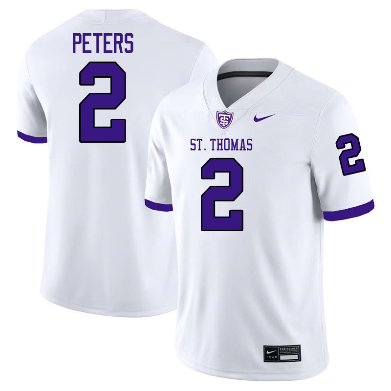 St. Thomas-Minnesota Tommies #2 Andy Peters College Football Jerseys,Uniforms-White